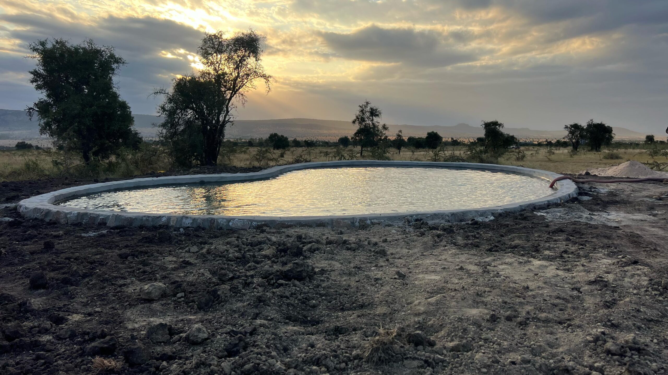 Sukuma Osho Springs waterhole restoration in Maanzoni Wildlife Estate